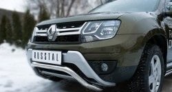 11 999 р. Защита переднего бампера (Ø63 мм волна, нержавейка) SLITKOFF  Renault Duster  HS (2015-2021) рестайлинг  с доставкой в г. Таганрог. Увеличить фотографию 2