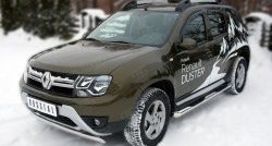 15 299 р. Защита переднего бампера (Ø75х42 мм, нержавейка) SLITKOFF Renault Duster HS рестайлинг (2015-2021)  с доставкой в г. Таганрог. Увеличить фотографию 4