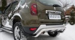 12 799 р. Защита заднего бампера (Ø63 мм волна, нержавейка) SLITKOFF Renault Duster HS рестайлинг (2015-2021)  с доставкой в г. Таганрог. Увеличить фотографию 2