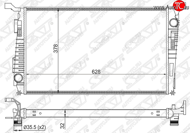 5 999 р. Радиатор двигателя SAT  Renault Duster  HS (2010-2021) дорестайлинг, рестайлинг  с доставкой в г. Таганрог