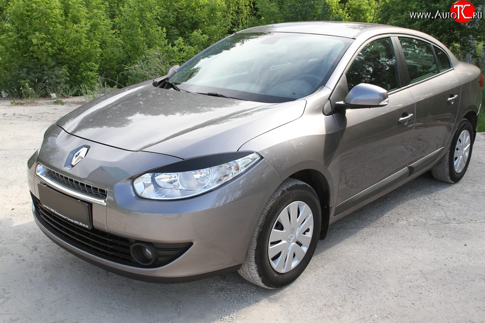 1 099 р. Реснички RA на фары дорестайлинг  Renault Fluence (2010-2012) дорестайлинг (Неокрашенные)  с доставкой в г. Таганрог