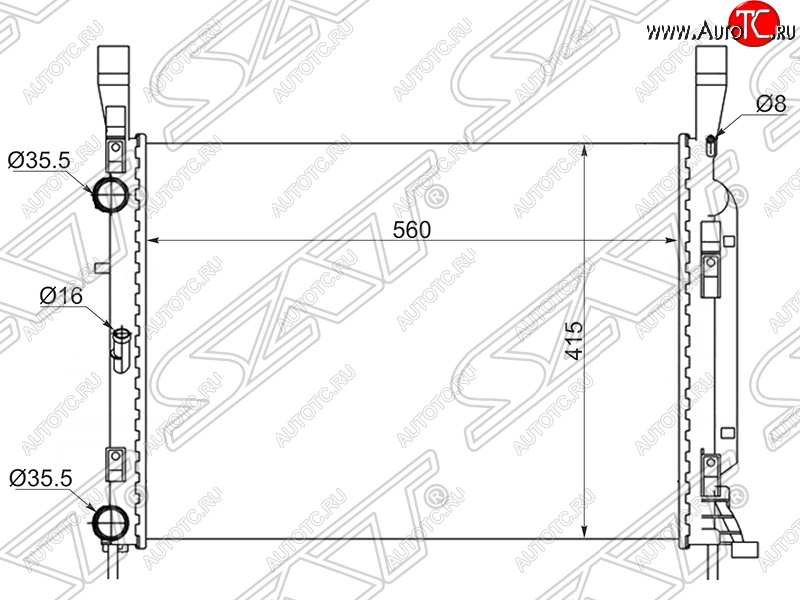 8 099 р. Радиатор двигателя SAT  Renault Kangoo  KW0 (2008-2013) дорестайлинг  с доставкой в г. Таганрог