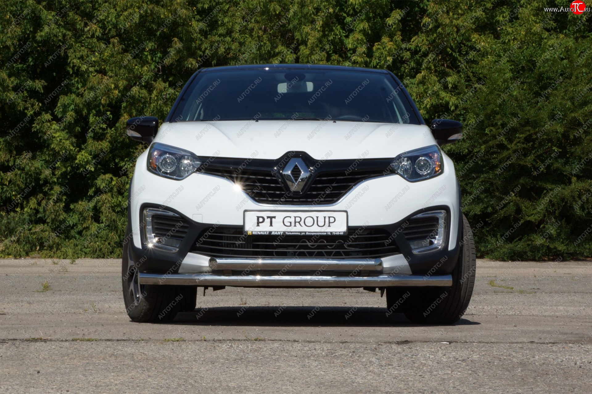 22 349 р. Защита переднего бампера двойная из труб d63/63 мм Petroil Tuning  Renault Kaptur (2016-2020) дорестайлинг (Нержавеющая полированная сталь)  с доставкой в г. Таганрог