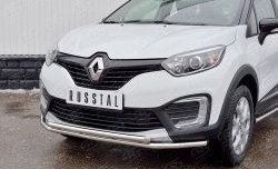 16 849 р. Защита переднего бампера (2 трубыØ42 мм, нержавейка) SLITKOFF  Renault Kaptur (2016-2020) дорестайлинг  с доставкой в г. Таганрог. Увеличить фотографию 2