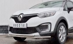 16 849 р. Защита переднего бампера (2 трубыØ42 мм, нержавейка) SLITKOFF  Renault Kaptur (2016-2020) дорестайлинг  с доставкой в г. Таганрог. Увеличить фотографию 4