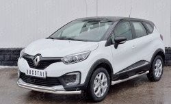 17 799 р. Защита переднего бампера (2 трубыØ63 и 42 мм, нержавейка) SLITKOFF Renault Kaptur дорестайлинг (2016-2020)  с доставкой в г. Таганрог. Увеличить фотографию 2