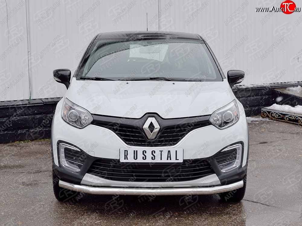 13 399 р. Защита переднего бампера (Ø63 мм, нержавейка) SLITKOFF  Renault Kaptur (2016-2020) дорестайлинг  с доставкой в г. Таганрог