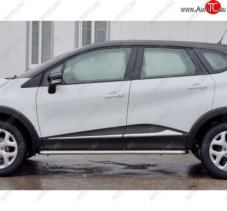 25 849 р. Широкая защита порогов из трубы диаметром 42 мм SLITKOFF v2 Renault Kaptur дорестайлинг (2016-2020)  с доставкой в г. Таганрог