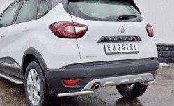 12 699 р. Защита заднего бампера (Ø42 мм уголки, нержавейка) SLITKOFF  Renault Kaptur (2016-2020) дорестайлинг  с доставкой в г. Таганрог. Увеличить фотографию 3