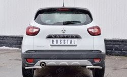 Защита заднего бампера (Ø42 мм уголки, нержавейка) SLITKOFF Renault Kaptur дорестайлинг (2016-2020)