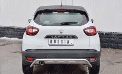 Защита заднего бампера (Ø42 мм волна, нержавейка) SLITKOFF Renault Kaptur дорестайлинг (2016-2020)