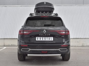 Защита заднего бампера (Ø63 мм, нержавейка) SLITKOFF Renault Koleos 2 (2016-2024)