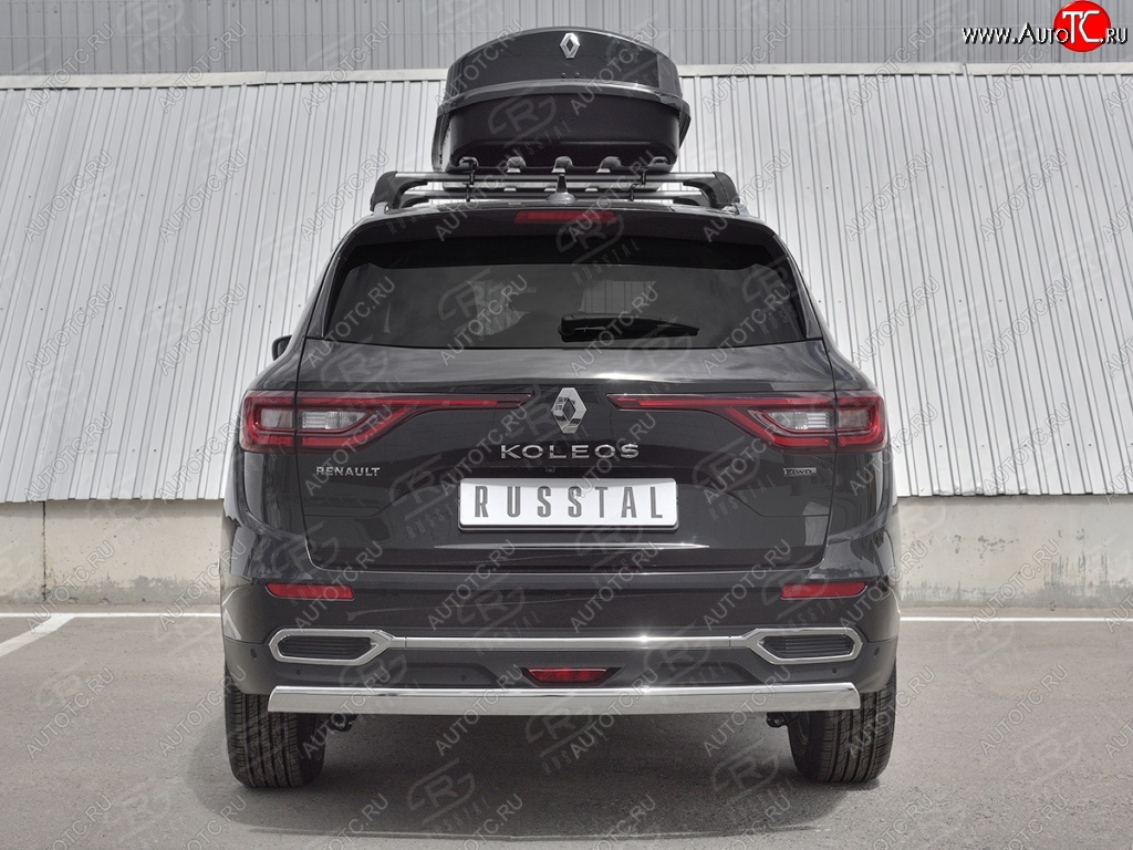 15 649 р. Защита заднего бампера (Ø75х42 мм, нержавейка) Russtal Renault Koleos 2 (2016-2024)  с доставкой в г. Таганрог