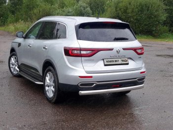 Защита заднего бампера (овальная) ТСС (нержавейка d 72х42 мм) Renault Koleos 2 (2016-2024)