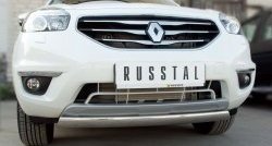 19 099 р. Защита переднего бампера (Ø75х42 мм, нержавейка) Russtal Renault Koleos 1 Phase 2 (2011-2013)  с доставкой в г. Таганрог. Увеличить фотографию 3