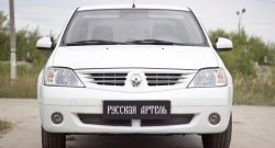 1 799 р. Защитная сетка решетки переднего бампера РА  Renault Logan  1 (2004-2010) дорестайлинг  с доставкой в г. Таганрог. Увеличить фотографию 2