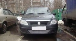 1 899 р. Сетка на бампер Russtal (хром) Renault Logan 1 рестайлинг (2010-2016)  с доставкой в г. Таганрог. Увеличить фотографию 4