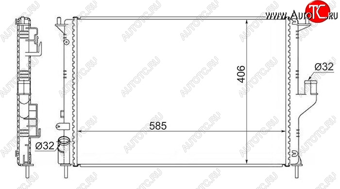 3 899 р. Радиатор SAT (1.4/1.6 с кондиционером, 2.0 без АС) Renault Duster HS дорестайлинг (2010-2015)  с доставкой в г. Таганрог