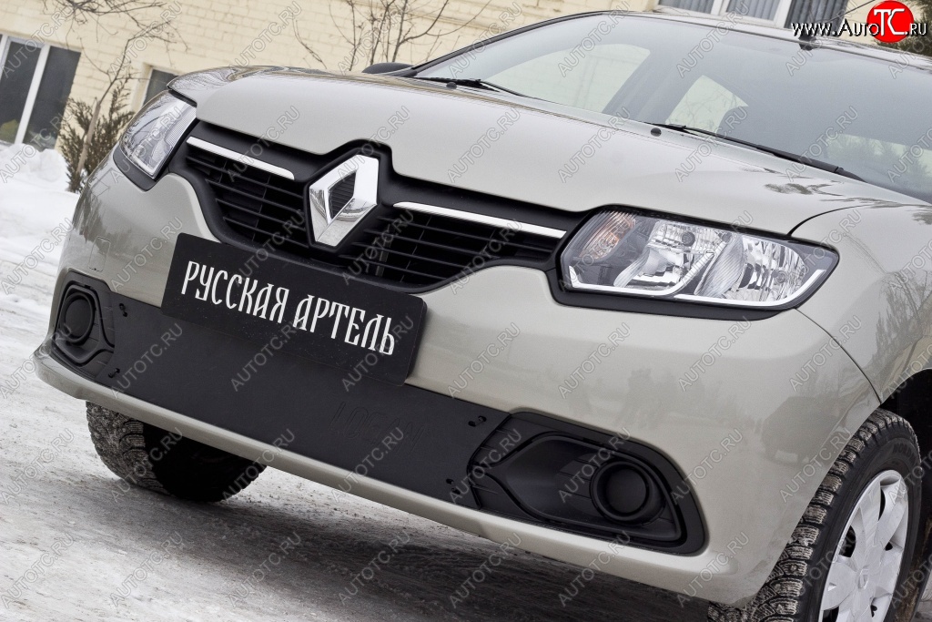 1 089 р. Зимняя заглушка переднего бампера RA  Renault Logan  2 (2014-2018) дорестайлинг  с доставкой в г. Таганрог