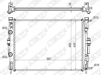 Радиатор двигателя SAT  Megane ( седан,  универсал,  хэтчбэк 5 дв.), Scenic  2
