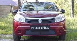 2 089 р. Защитная сетка решетки переднего бампера РА  Renault Sandero  (BS) (2009-2014)  с доставкой в г. Таганрог. Увеличить фотографию 2