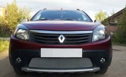 1 539 р. Сетка на бампер Russtal (хром) Renault Sandero Stepway (BS) (2010-2014)  с доставкой в г. Таганрог. Увеличить фотографию 3