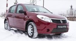 1 099 р. Зимняя заглушка решетки переднего бампера РА  Renault Sandero  (BS) (2009-2014)  с доставкой в г. Таганрог. Увеличить фотографию 2