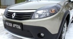 1 049 р. Зимняя заглушка решетки переднего бампера РА  Renault Sandero Stepway  (BS) (2010-2014)  с доставкой в г. Таганрог. Увеличить фотографию 2