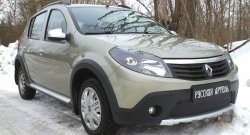 1 049 р. Зимняя заглушка решетки переднего бампера РА  Renault Sandero Stepway  (BS) (2010-2014)  с доставкой в г. Таганрог. Увеличить фотографию 3