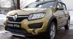 2 079 р. Защитная сетка решетки переднего бампера РА  Renault Sandero Stepway  (B8) (2014-2018) дорестайлинг  с доставкой в г. Таганрог. Увеличить фотографию 2