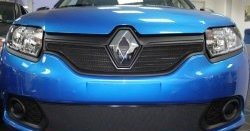 1 469 р. Нижняя сетка на бампер Russtal (черная) Renault Sandero (B8) дорестайлинг (2014-2018)  с доставкой в г. Таганрог. Увеличить фотографию 2