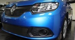 1 469 р. Нижняя сетка на бампер Russtal (черная) Renault Sandero (B8) дорестайлинг (2014-2018)  с доставкой в г. Таганрог. Увеличить фотографию 3