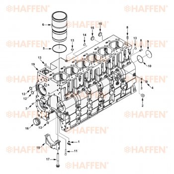 134 999 р. Блок цилиндров 6CT HAFFEN Yutong ZK6119HA автобус (2007-2010)  с доставкой в г. Таганрог. Увеличить фотографию 7