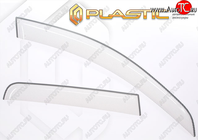 2 159 р. Дефлектора окон CA-Plastic  Renault Symbol  седан (2006-2008) LB 2-ой рестайлинг (Шелкография белая, Без хром. молдинга)  с доставкой в г. Таганрог