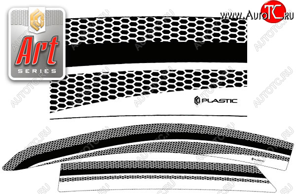 2 289 р. Ветровики дверей CA-Plastic  Hyundai IX35  LM (2009-2018) дорестайлинг, рестайлинг (Серия Art черная, без хром. молдинга, крепление скотч)  с доставкой в г. Таганрог