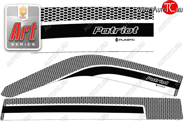 2 289 р. Ветровики дверей CA-Plastic  Уаз Патриот  3163 5 дв. (2005-2013) дорестайлинг (Серия Art серебро, без хром. молдинга)  с доставкой в г. Таганрог