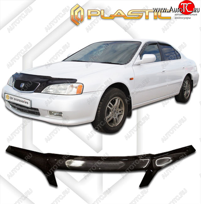 2 399 р. Дефлектор капота (exclusive) CA-Plastic  Honda Saber  2 (1998-2001) дорестайлинг (Classic чёрный, Без надписи)  с доставкой в г. Таганрог