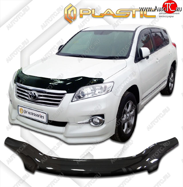 2 399 р. Дефлектор капота (exclusive) CA-Plastic  Toyota Vanguard (2007-2013) (Classic чёрный, Без надписи)  с доставкой в г. Таганрог