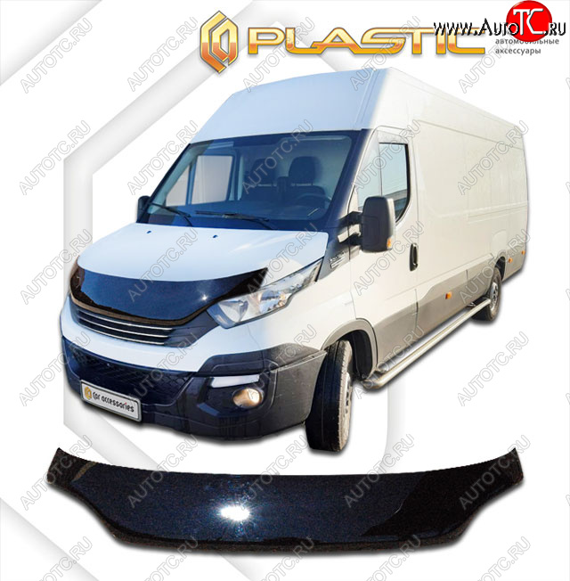 2 599 р. Дефлектор капота (exclusive) CA-Plastic  Iveco Daily (2014-2019) фургон (Classic чёрный, Без надписи)  с доставкой в г. Таганрог