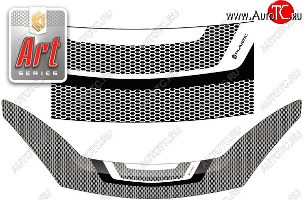 2 479 р. Дефлектор капота CA-Plastic  Renault Sandero  (BS) (2009-2014) (Art чёрная)  с доставкой в г. Таганрог