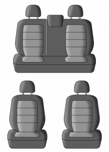 5 349 р. Чехлы сидений (жаккард, 60/40, раздельная задняя спинка, 2П+3Г-образ.подголовника) Lord Autofashion Дублин  Renault Logan  2 - Sandero  (B8) (Чёрный, Ёж синий)  с доставкой в г. Таганрог. Увеличить фотографию 3