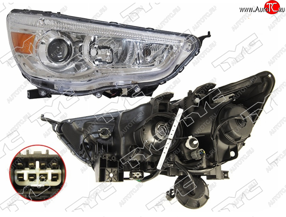 15 999 р. Правая фара (галоген, с электрокорректором) TYC  Mitsubishi ASX (2010-2020) дорестайлинг, 1-ый рестайлинг, 2-ой рестайлинг  с доставкой в г. Таганрог