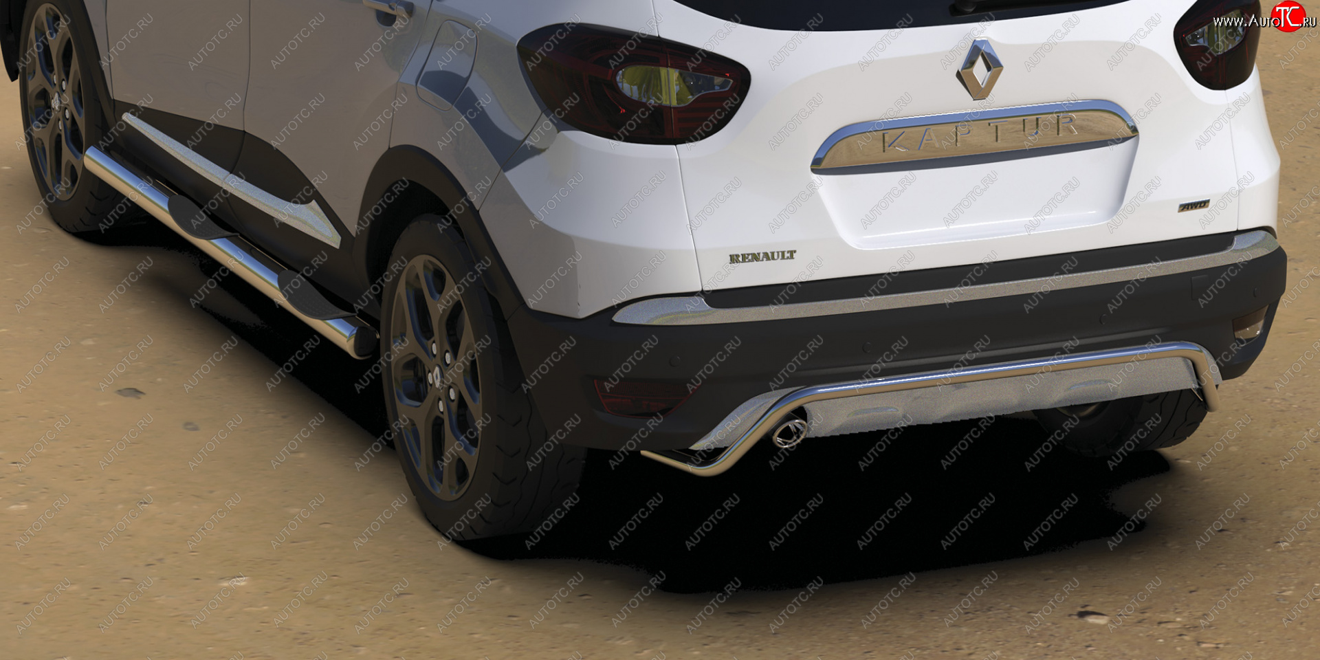 17 849 р. Защита заднего бампера (диаметр 42 мм) Arbori Renault Kaptur дорестайлинг (2016-2020)  с доставкой в г. Таганрог