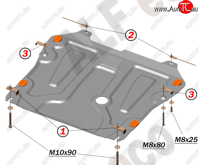 14 299 р. Защита картера двигателя и КПП Alfeco  Chevrolet Cruze ( J300,  J305,  J308) (2009-2015) седан дорестайлинг, хэтчбек дорестайлинг, седан рестайлинг, универсал рестайлинг, хэтчбек рестайлинг (Алюминий 4 мм)  с доставкой в г. Таганрог