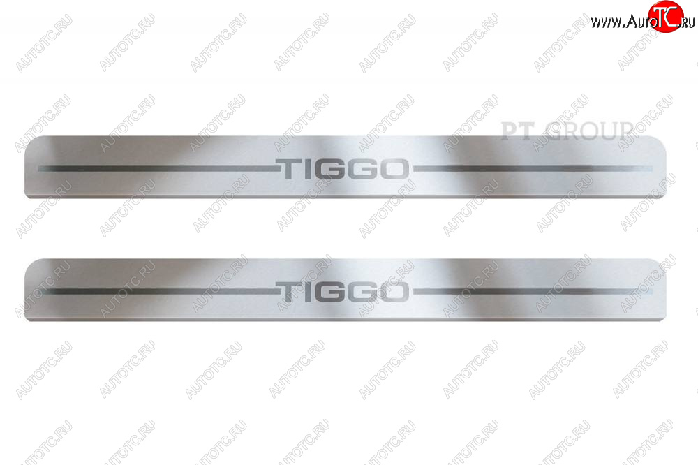 2 499 р. Пороги накладки Petroil Tuning  Chery Tiggo 4 (2018-2023) рестайлинг (полированная нержавейка)  с доставкой в г. Таганрог