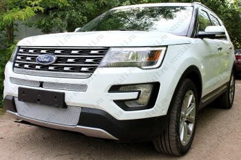 3 599 р. Защитная сетка в бампер (ячейка 4х10 мм, середина) Alfeco Премиум  Ford Explorer  U502 (2015-2018) 1-ый рестайлинг, 5 дв.  с доставкой в г. Таганрог. Увеличить фотографию 3