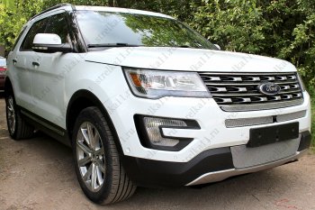 4 199 р. Защитная сетка в бампер (ячейка 4х10 мм, середина) Alfeco Премиум  Ford Explorer  U502 (2015-2018) 1-ый рестайлинг, 5 дв.  с доставкой в г. Таганрог. Увеличить фотографию 4