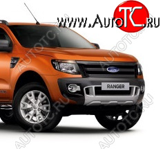 6 949 р. Защитная сетка в бампер (ячейка 4х10 мм.) Alfeco Премиум Ford Ranger DoubleCab дорестайлинг (2011-2016) (Чёрная)  с доставкой в г. Таганрог