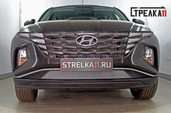 Защитная сетка радиатора в бампер (ячейка 3х7 мм) Стрелка11 Стандарт Hyundai (Хюндаи) Tucson (Туссон)  NX4 (2020-2022) NX4