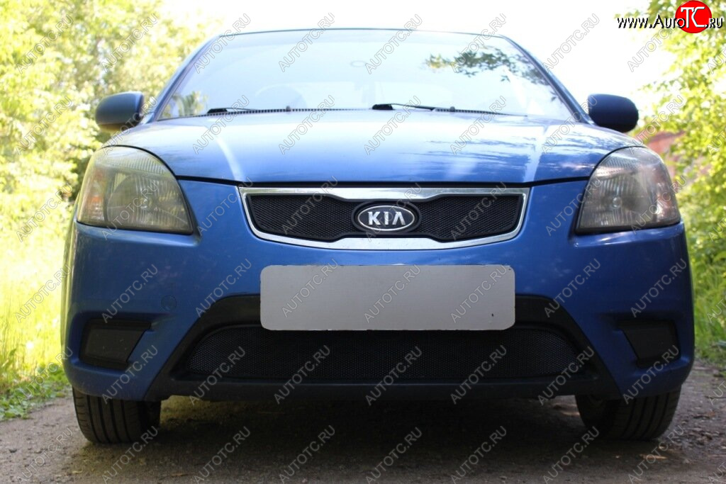 2 969 р.      Защита радиатора KIA RIO 2009-2011 black верх  KIA Rio  2 JB (2009-2011) рестайлинг седан, рестайлинг, хэтчбэк 5 дв. (черная)  с доставкой в г. Таганрог